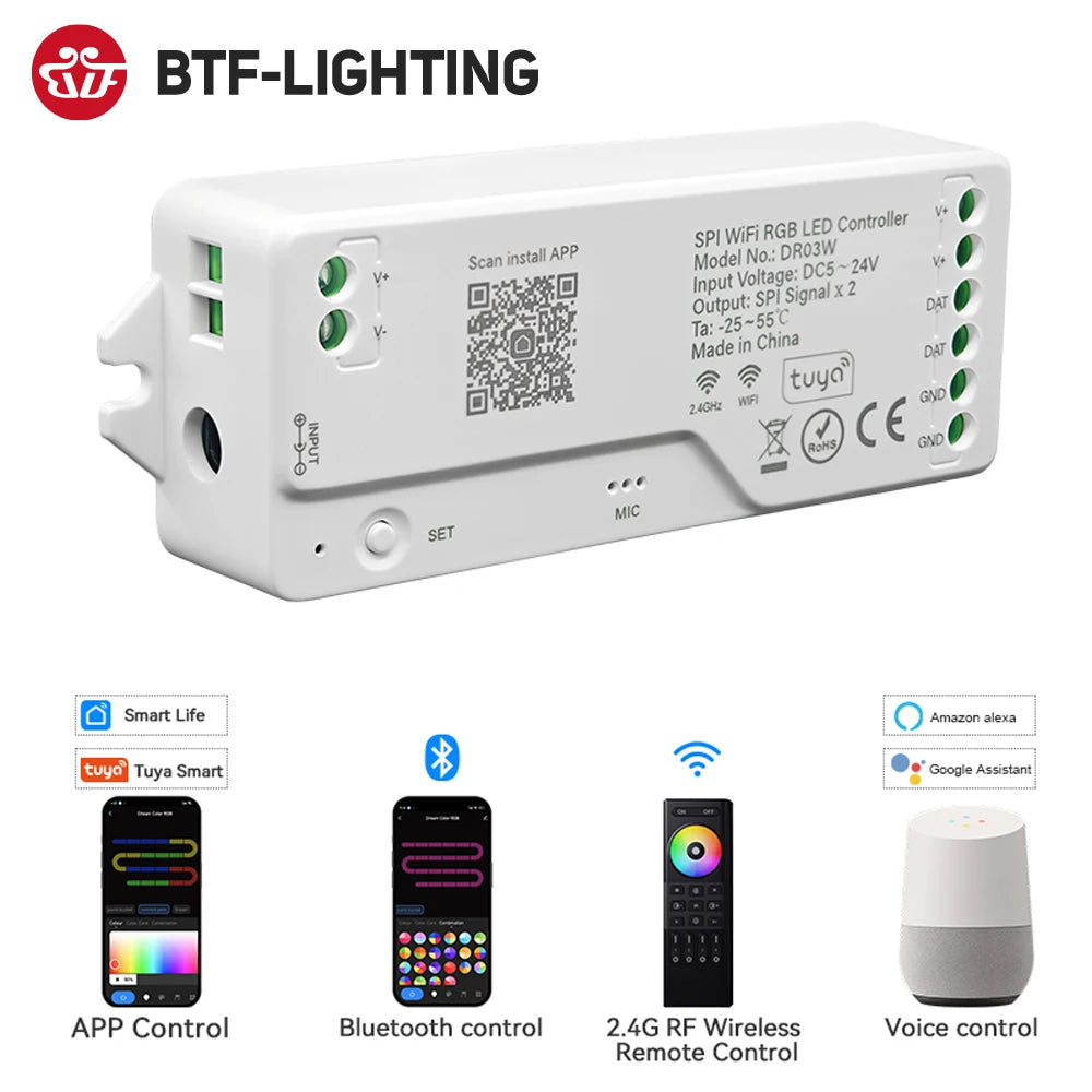 WB5 WiFi 5 IN 1 LED Controller Tuya APP Alexa Google Home Voice Control RGB RGBW CCT Led Strip Dimmer Bluetooth APP RF Remote - 39 WB5 WiFi 5 IN 1 LED Controller Tuya APP Alexa Google Home Voice Control RGB RGBW CCT Led Strip Dimmer Bluetooth APP RF Remote - 39