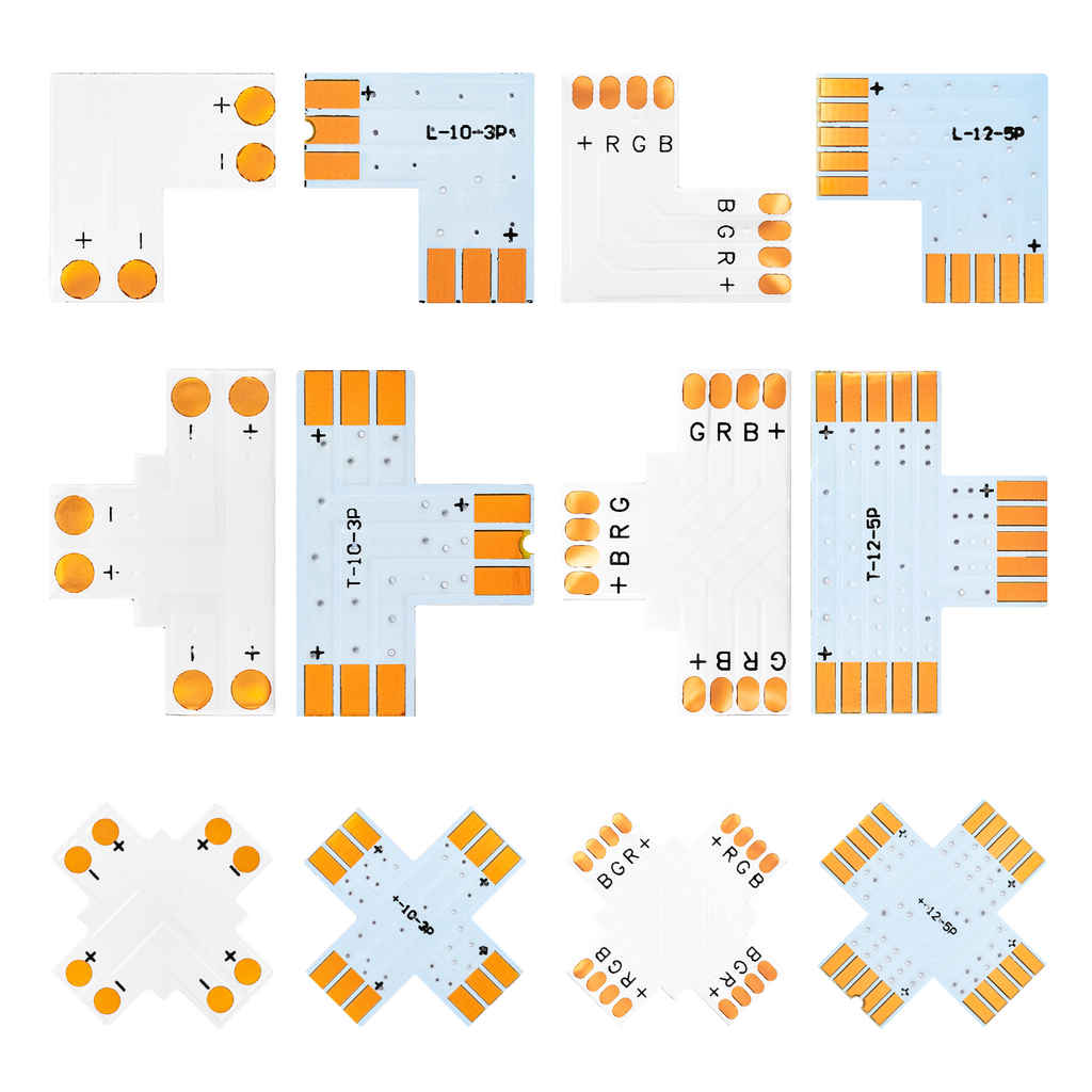 T/L/X PCB Shape Solderless Connector 2pin/3pin/4pin/5pin