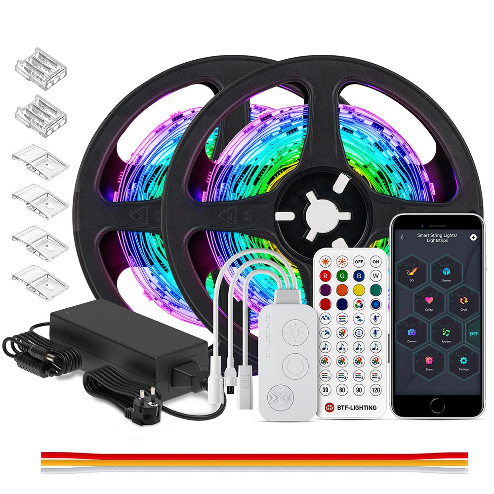24LEDS LED Light Strip Kits 24V Bluetooth Mesh Music Dreamcolor Lights WS2811 RGBIC Addressable Tape Party
