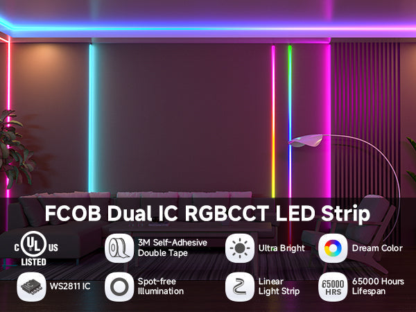 Illuminating Innovation: BTF-LIGHTING FCOB RGBCCT Dual-IC Addressable LED Strips (WS2811)