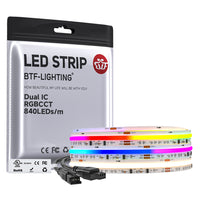 LED strip with packaging labeled 'BTF-Lighting' on a white background