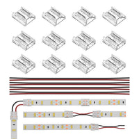 Lot de 12 connecteurs transparents sans soudure, fil de 15 cm, pour FCOB DIM CCT RGB WS2812B WS2811 WS2815 5050 RGBW RGBCCT SMD LED