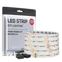 5050 RGBCCT 5IN1 60 LEDs/m LED Strip DC12V/24V | RGB + Tunable White 3000K–6500K Flexible Light Tape