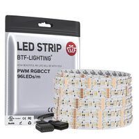 5050SMD RGBCCT 5 couleurs en 1 LED Lumière LED RVB + Dimmable Température de couleur réglable 2700K-6500K 96Leds/M 6Pin 2700K-6500K Bandes lumineuses multicolores