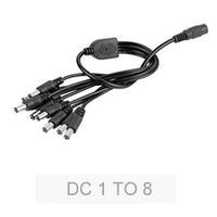 Fiche d'alimentation CC 5,5 x 2,1 mm 1 femelle vers 2 3 4 5 8 mâle connecteur adaptateur jack pour alimentation LED 