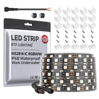 IP68 Waterproof WS2814 RGBW LED Strip 60 LEDs/m 5M | DC12V/24V Addressable Dream Color Pixel Lights
