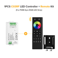 Kits de mini contrôleur LED 2,4 GHz 4 zones RF télécommande et contrôleur 5050 SMD FCOB bande LED DC5V 12V 24V