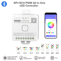 Contrôleur LED tout-en-un SP530E Wifi Alexa Google Home BT 5CH PWM SPI Pixels Bande lumineuse LED 5V-24V
