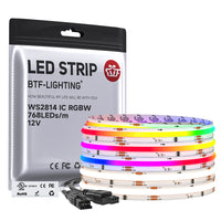 FCOB RGBW WS2814 IC 768 LEDs/m LED Strip DC 12V | Cost-Effective Addressable Pixel COB Lights RA90