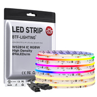 Bande lumineuse LED uniforme à poursuite de couleurs adressable FCOB SPI RGBW WS2814 IC 896LEDs/M Dream DC24V 12mm SK6812 FOB COB Lights RA90 IP30