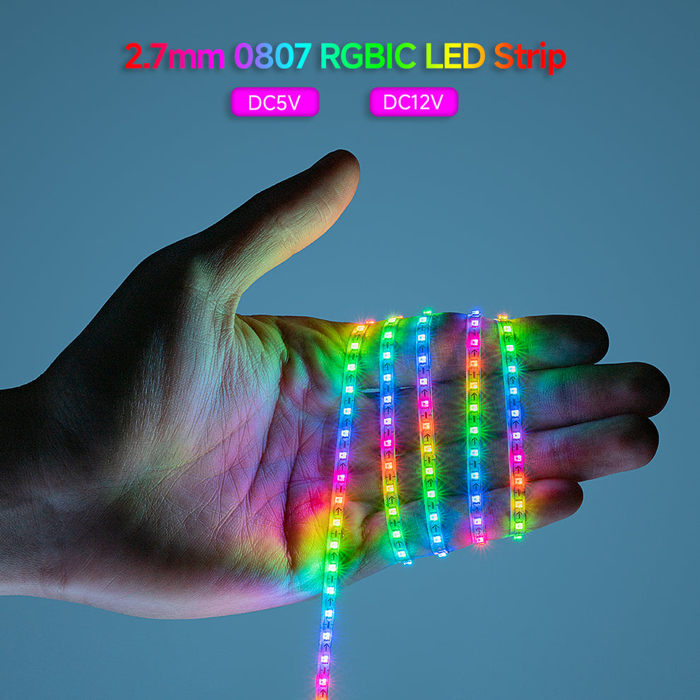 WS2812B 0807 SMD Individually Addressable RGB LED Strip 2.7MM Smart ...