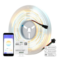 Bande lumineuse LED FCOB CCT IC WS2811 adressable 576 LED 3000K-6000K 10 mm DC24 V flexible haute densité