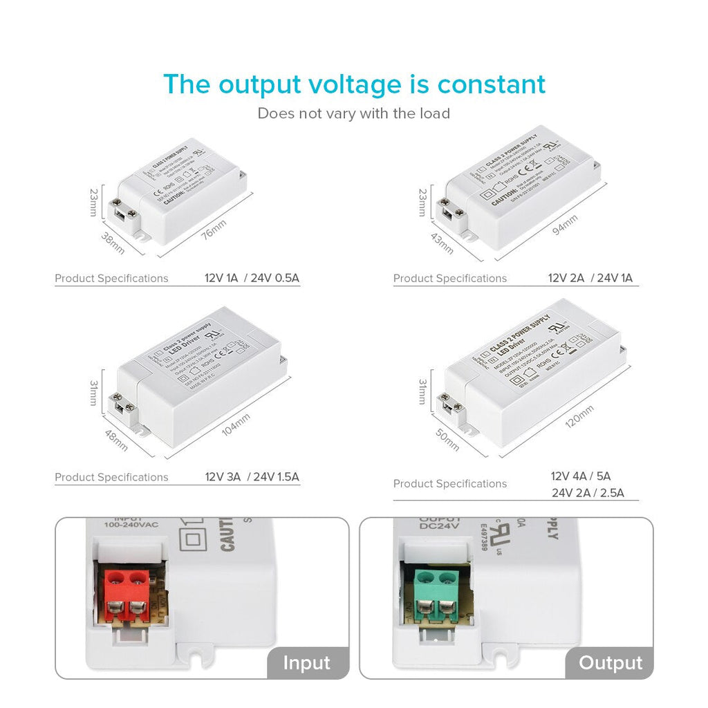 AC 100V 240V to DC 12V 24V Driver Transformer Power Supply for LED Str ...