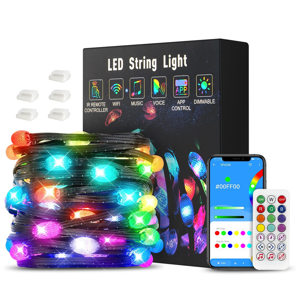 HSD-001 LED String Lights App-Controlled Christmas Tree Lights Fairy Tree  Lights for Wedding Home Party - 1.5m / EU Plug Wholesale