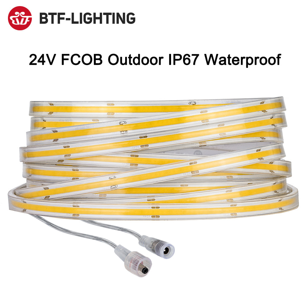 FCOB LED Strip Light IP67 528 640 LEDs High Density FOB RA90 Linear  Dimmable Outdoor Waterproof 24V