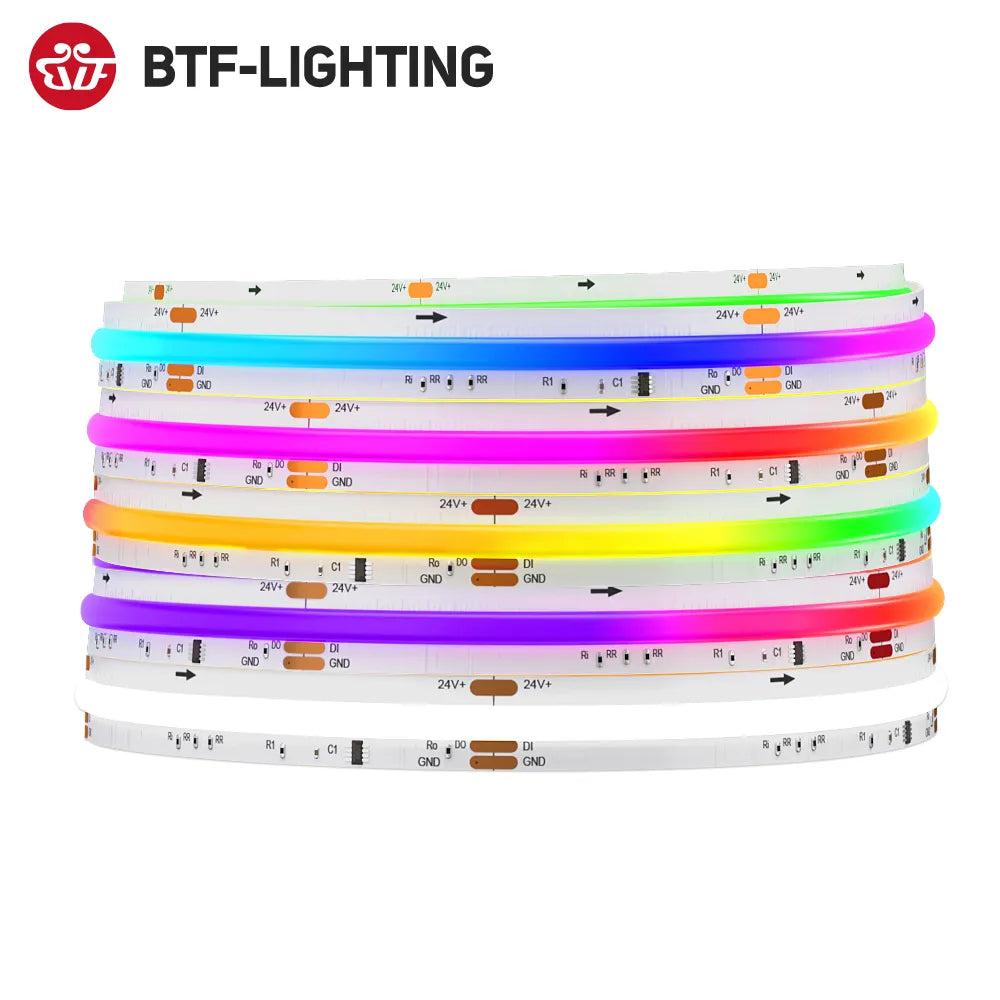 FCOB SPI RGBW IC LED Strip Light WS2814 Addressable 784 LED Dream Color 10mm DC24V IP30 SK6812 High Flexible FOB COB Lights RA90