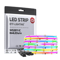 Bande lumineuse LED adressable polychrome FCOB SPI RGB IC WS2811 864 LED flexible DC12V 24V RA90