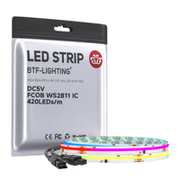 FCOB RGBIC 420 LEDs/m 8mm LED Strip | Addressable COB Light for Shelves & Display Lighting