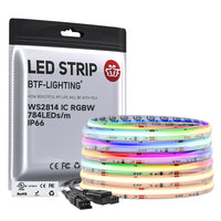 FCOB RGBW WS2814 IC 784LEDs/m LED Strip DC24V | Addressable Pixel COB Lights RA90 IP30/IP66