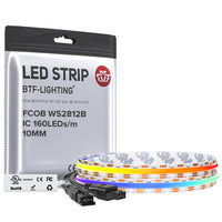 FCOB RGB WS2812B IC 180 Pixels/m LED Strip DC5V | Individually Addressable COB Lights RA90