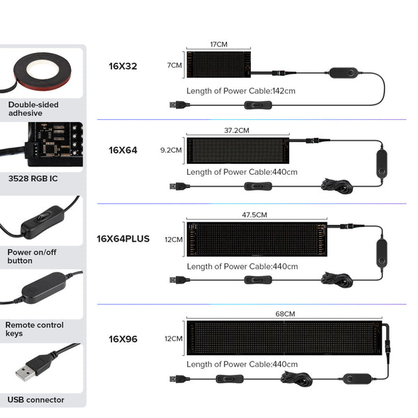 LED Matrix Pixel Panel Bluetooth APP USB 5V Flexible Addressable RGB P ...