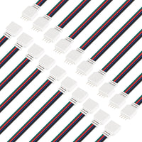 10 Pairs 4PIN JST SM 22AWG Wire Cable Male/Female Connector Plug 17cm for FCOB COB RGB LED Strip