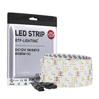 12V SK6812 30 LEDs/m Individually Addressable RGBW LED Strip Light | 5050 SMD 4IN1 Smart Ambient Pixel Tape (GRBW Order, IP30 IP65)