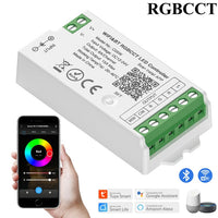 Smart LED Controller Tuya WiFi Alexa Google Home Bluetooth Voice CCT RGB RGBW Dimmer Light 2.4G DC12V 24V