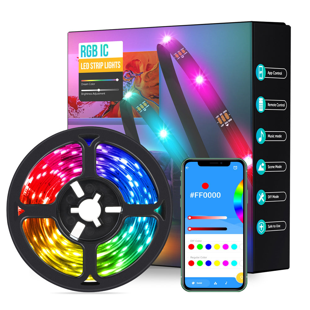 WS2812E LED Lights Kit TV Backlight Bluetooth App Music Dream Color Addressable for Room Kitchen DC5V