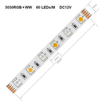 5m 60LEDs/m 5050 RGBW LED Lights 4pin RGB 5pin RGBWW RGBCW Ruban LED multicolore Bande LED 12V étanche