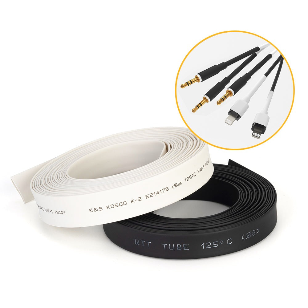 5 Meters Black White Heat Shrink Tubing Tube For 8mm 10mm 12mm 3528 3014 3535 5050 SMD WS2812B WS2811 WS2815