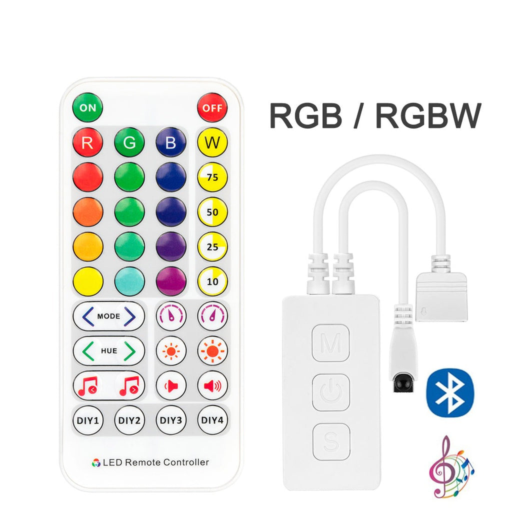 Bluetooth Music LED Controller RGB RGBW IR 38 Keys for 2835 5050 RGBCW RGBWW IOS Android App DC5V-24V