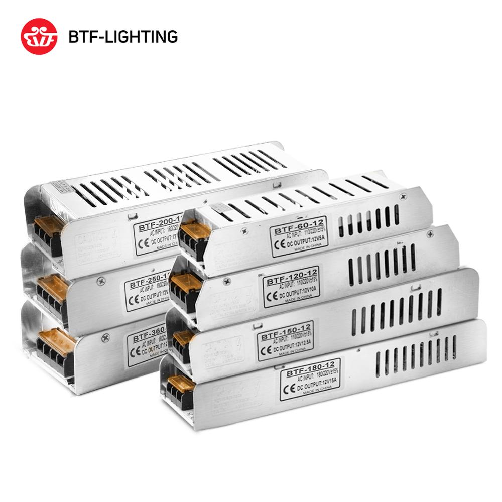 DC12V LED Power Supply 5A 10A 12.5A 15A 16.5A 20A 30A Switch Transformer WS2811 WS2815 LED Strip Light Adapter 5050 3528 Lights