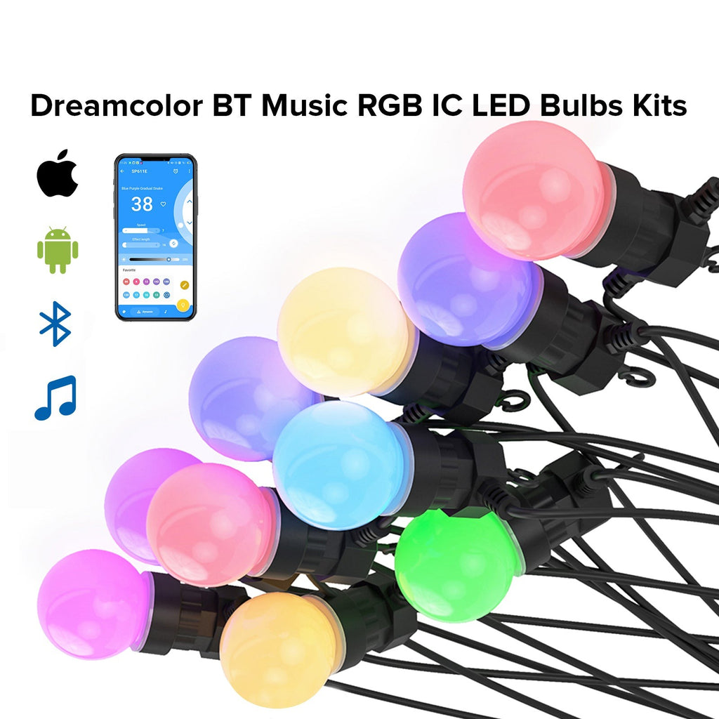 LED String Lights Bulbs WS2811 IC Addressable Dreamcolor for Garden Backyard Party IP65 Waterproof 12V