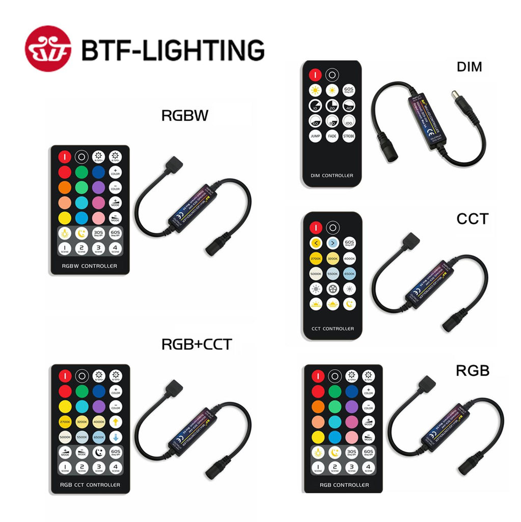 RF14 17 21 28 Keys LED Light Strip Controller for 5050 DIM RGB RGBW RGBCCT 4pin 5pin 6pin LED Lights Tape Controller DC5-24V