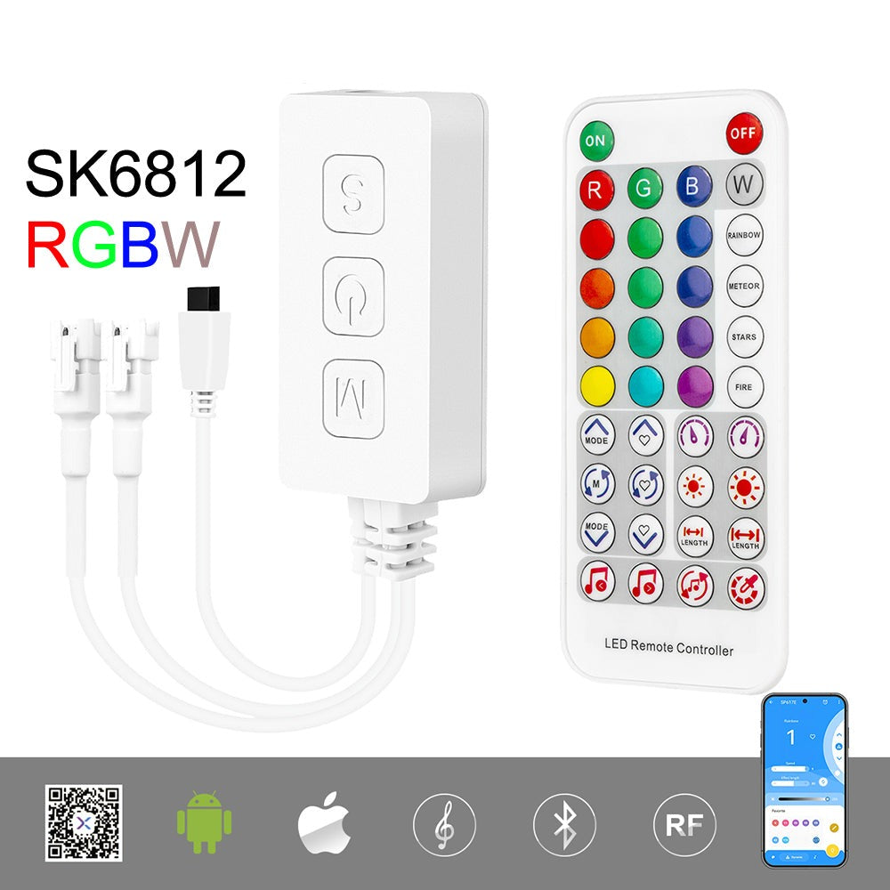 SP617E Bluetooth Music Controller Built-In Mic  SK6812 RGBW WS2814 TM1824 SM16704 UCS2904 App IOS Android