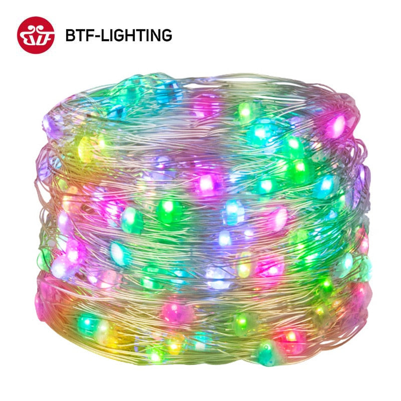WS2812B RGBIC Christmas Lights LED String for Birthday Party Room Decoration 5m 50 leds WS2812B Light Addressable Individually DC5V
