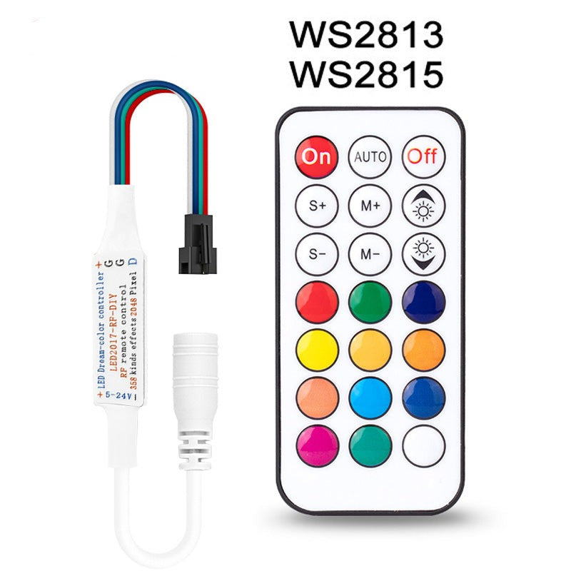 WS2815 WS2813 LED Lights Controller RF 14key 21Key Remote 350+ Dream Effect 4pin SM JST RGB IC DC5-24V